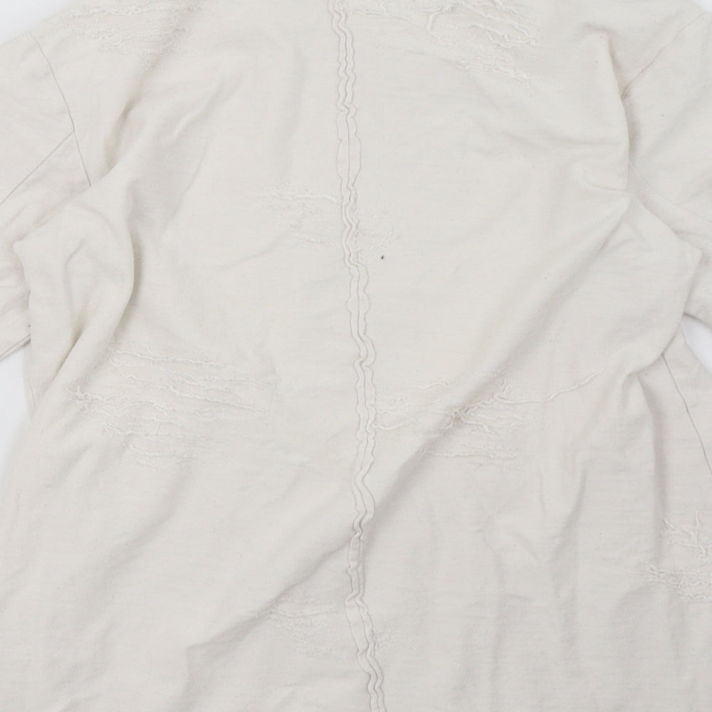 project paris Womens White Rayon Pullover Sweatshirt Size L