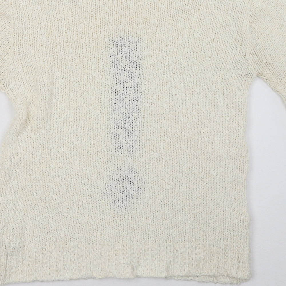 New Look Womens White Pullover Sweatshirt Size 12
