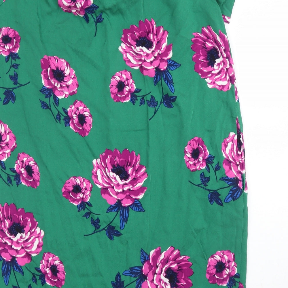 TU Womens Green Floral A-Line Size 12
