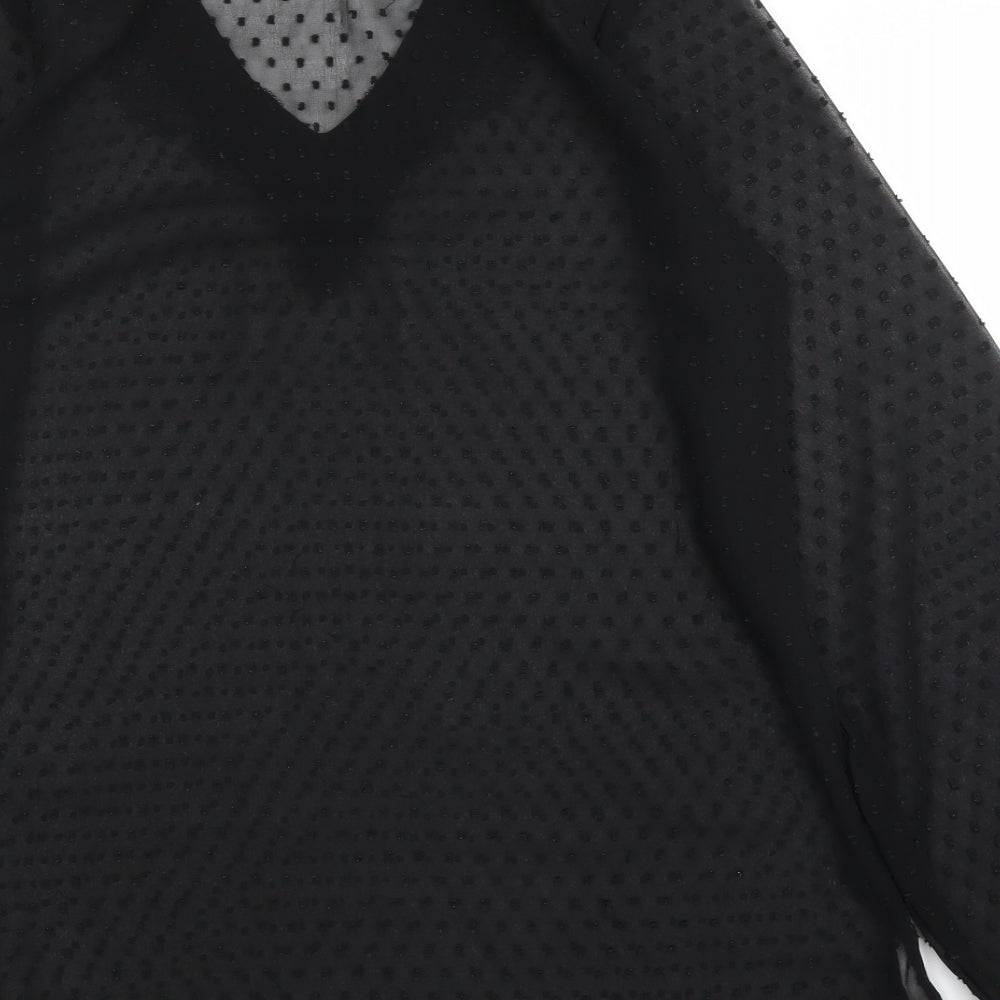 Kushi Womens Black Kimono Blouse Size 10
