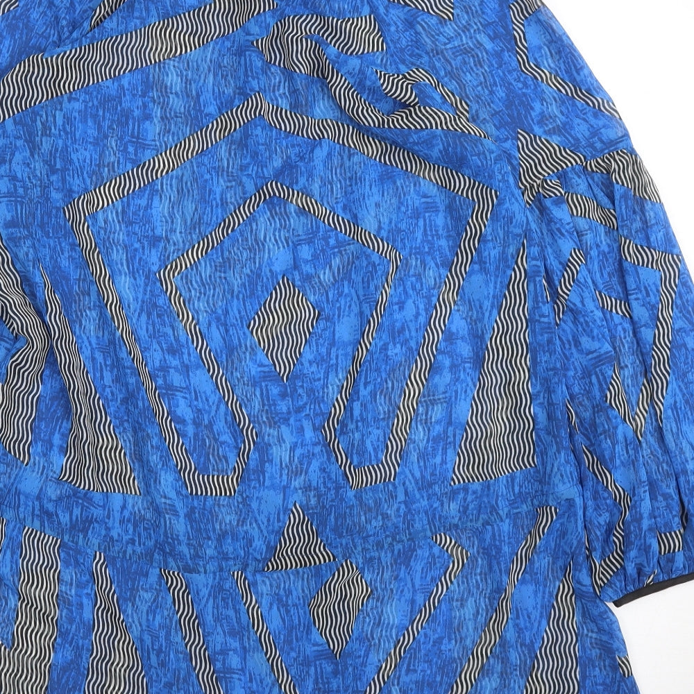 Marks & Spencer Womens Blue Geometric Basic Blouse Size 10