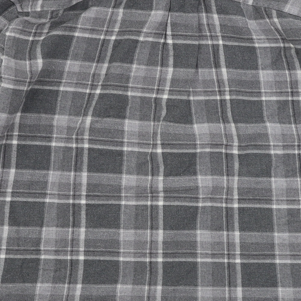 Marks and Spencer Mens Grey Check Button-Up Size S