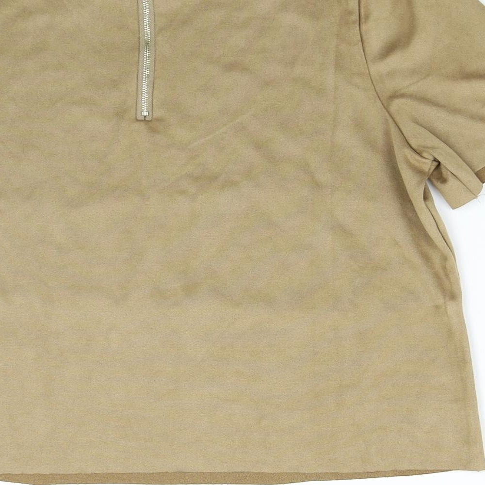 Julie Womens Brown Basic T-Shirt Size M