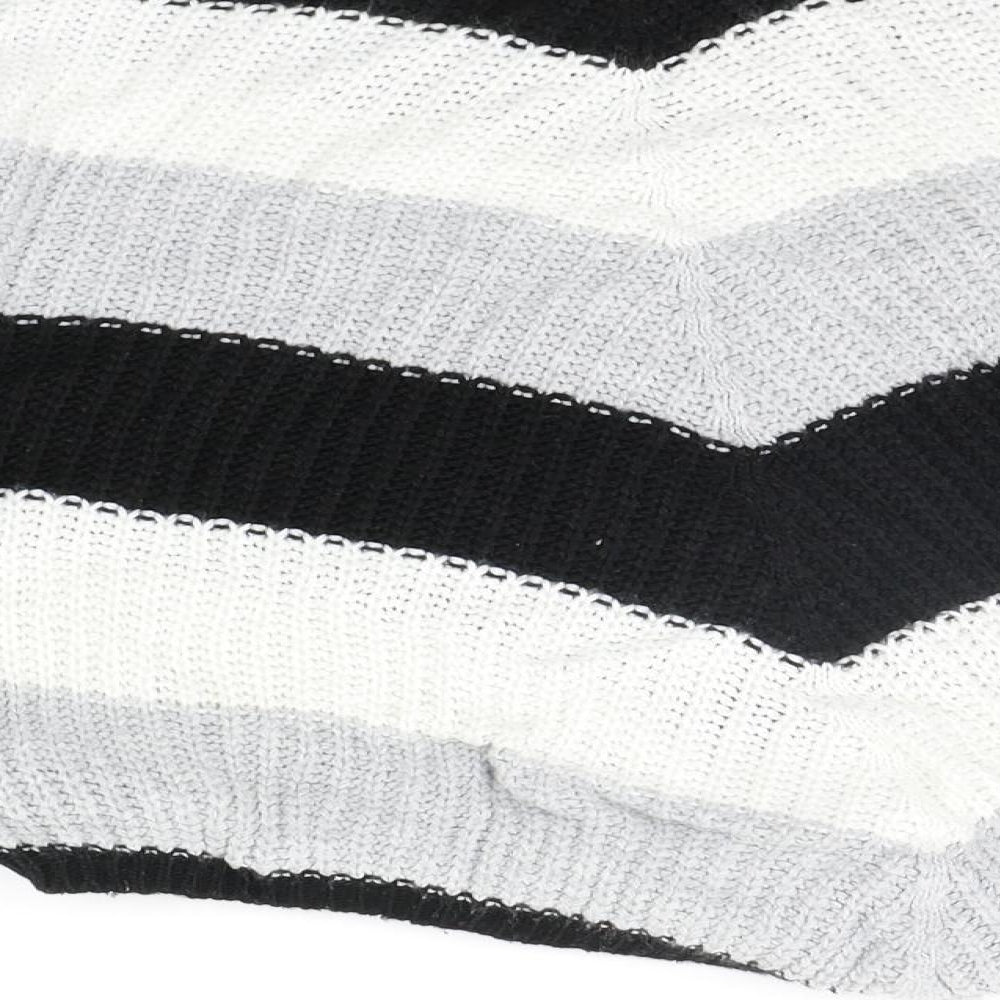Quiz Womens Black Striped Pullover Jumper Size S
