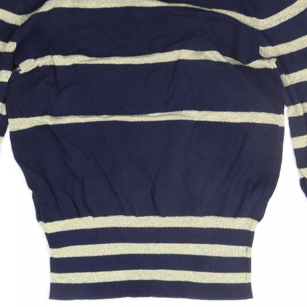 a wear Womens Blue Striped Pullover Jumper Size 10