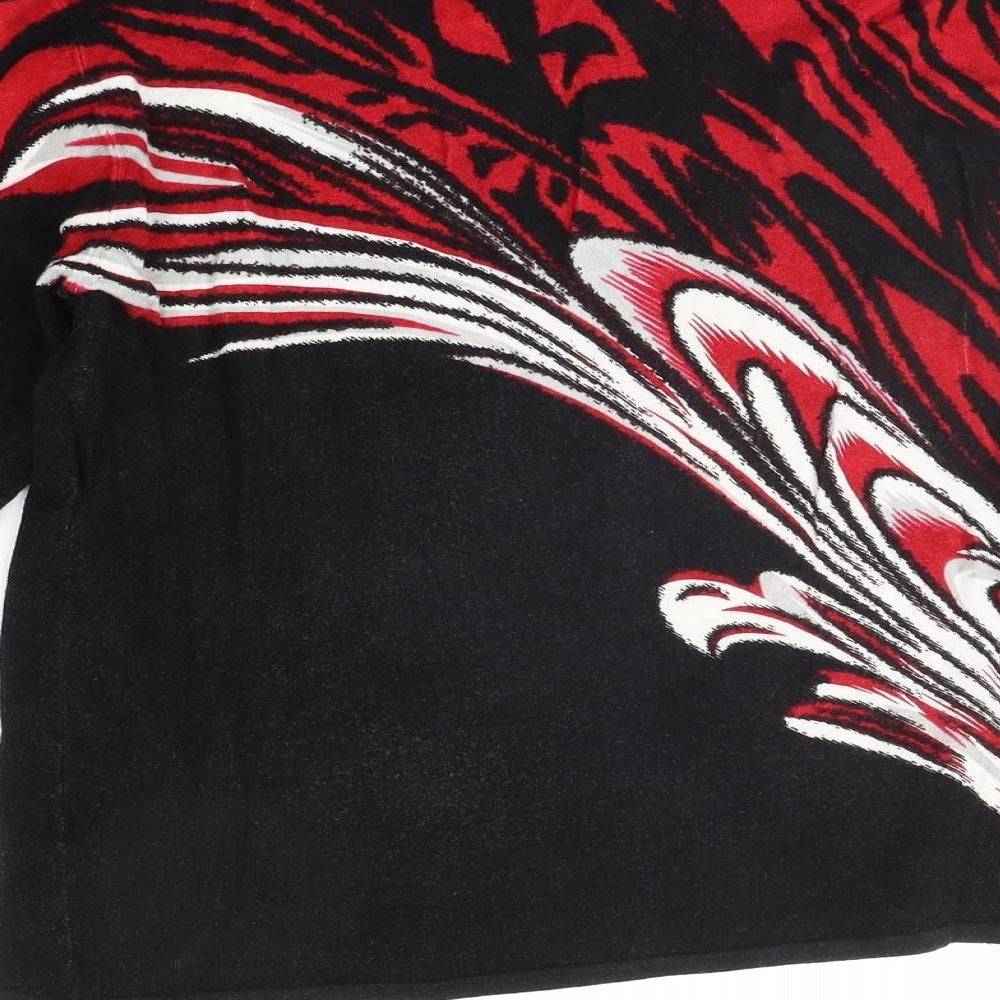 Roman Originals Womens Black Geometric Pullover Jumper Size L
