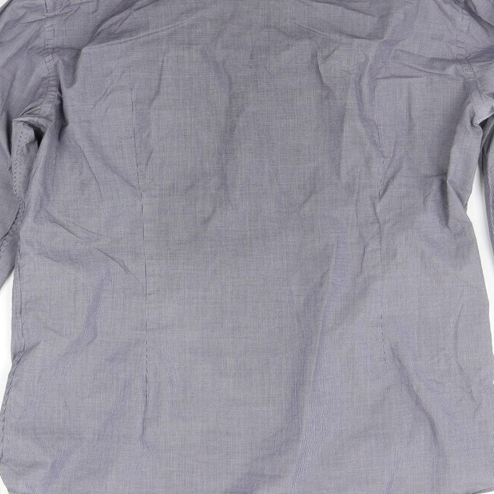 HUGO BOSS Mens Blue Button-Up Size 16