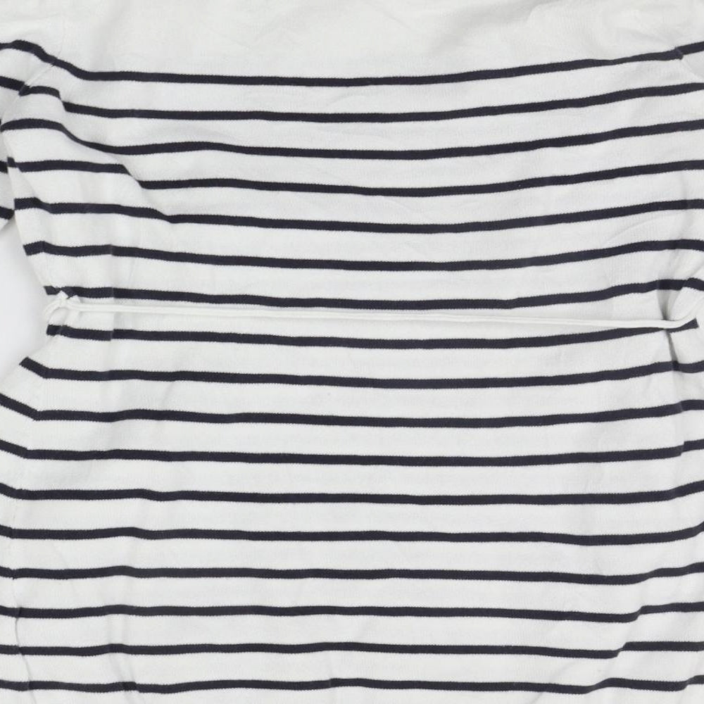 H&M Womens White Striped Pullover Jumper Size S
