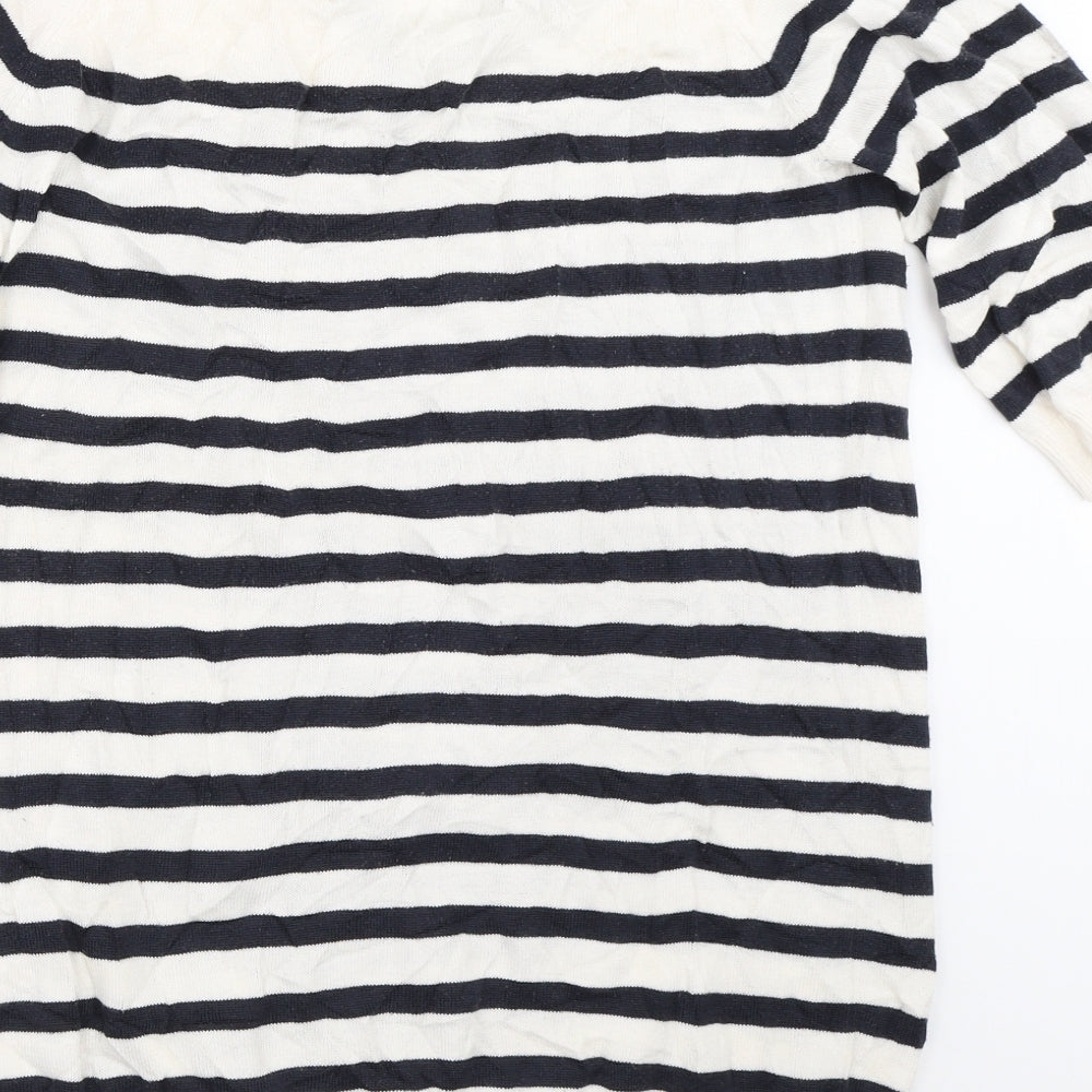 TU Womens Ivory Striped Pullover Jumper Size 14