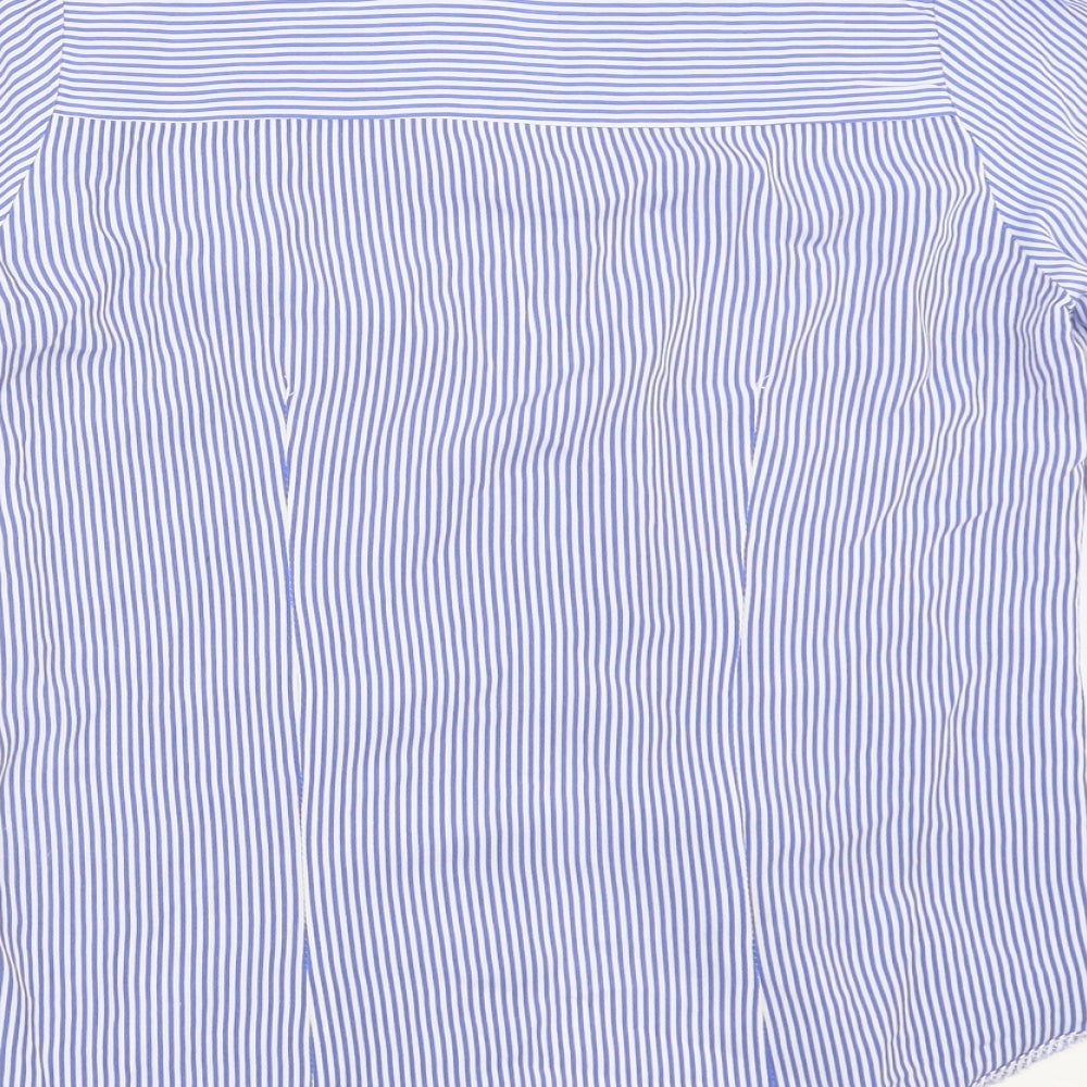 Atmosphere Womens Blue Striped Basic Button-Up Size 6