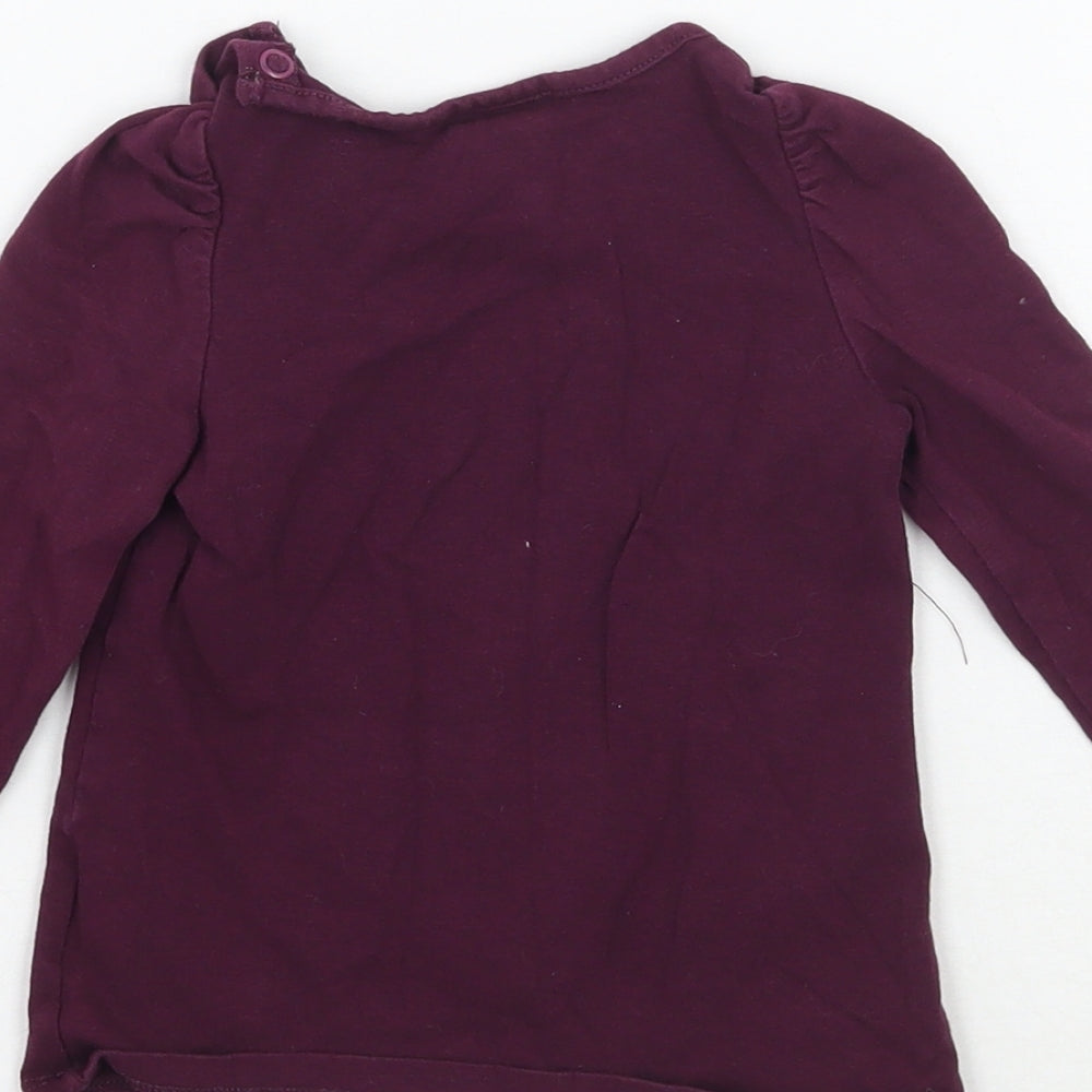 H&M Girls Purple Basic T-Shirt Size 12-18 Months