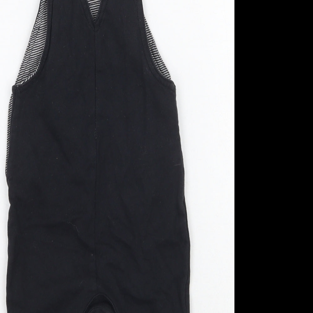 George Boys Black Dungaree One-Piece Size 0-3 Months