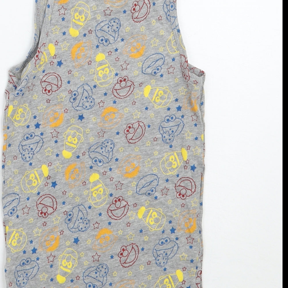 Sesame Street Boys Grey Geometric Basic Tank Size 6 Years