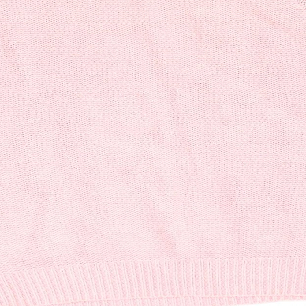 Oasis Womens Pink Geometric Pullover Jumper Size XS - Peach in Colour