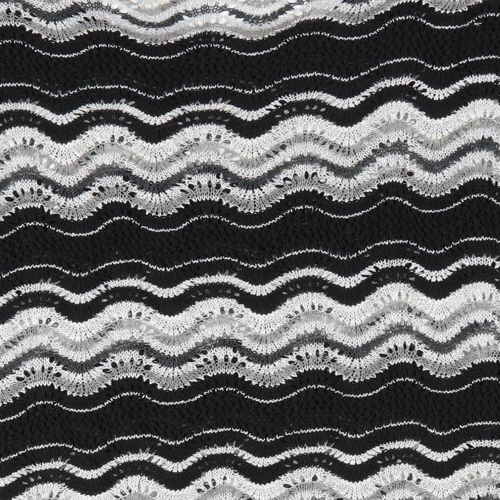 Atmosphere Womens Black Striped Pullover Jumper Size 18 - Subtle shimmer effect Open Knit