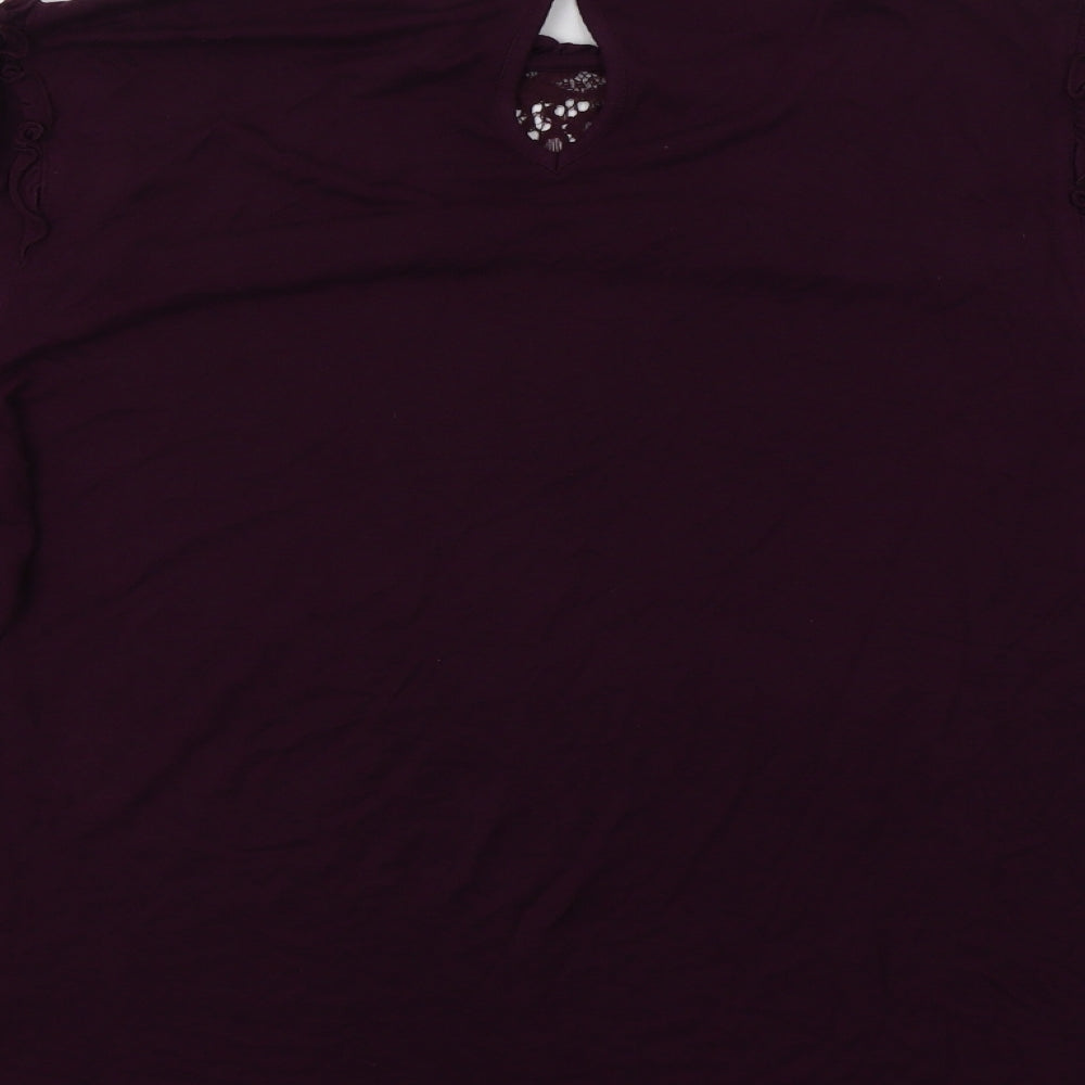 Henry Holland Womens Purple Basic Blouse Size 16 - Lace Detail