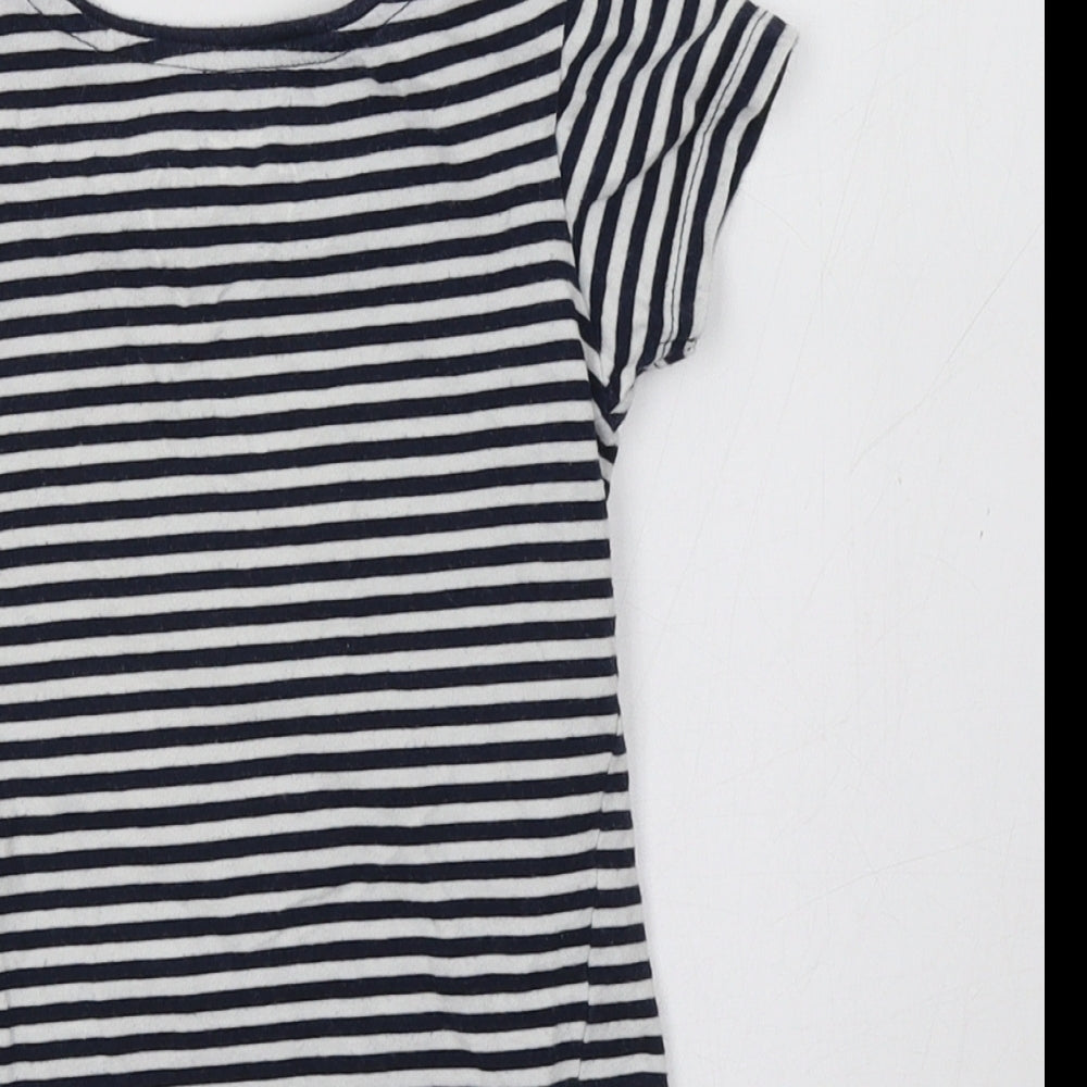 Primark Baby Blue Striped Basic T-Shirt Size 18-24 Months - Heart