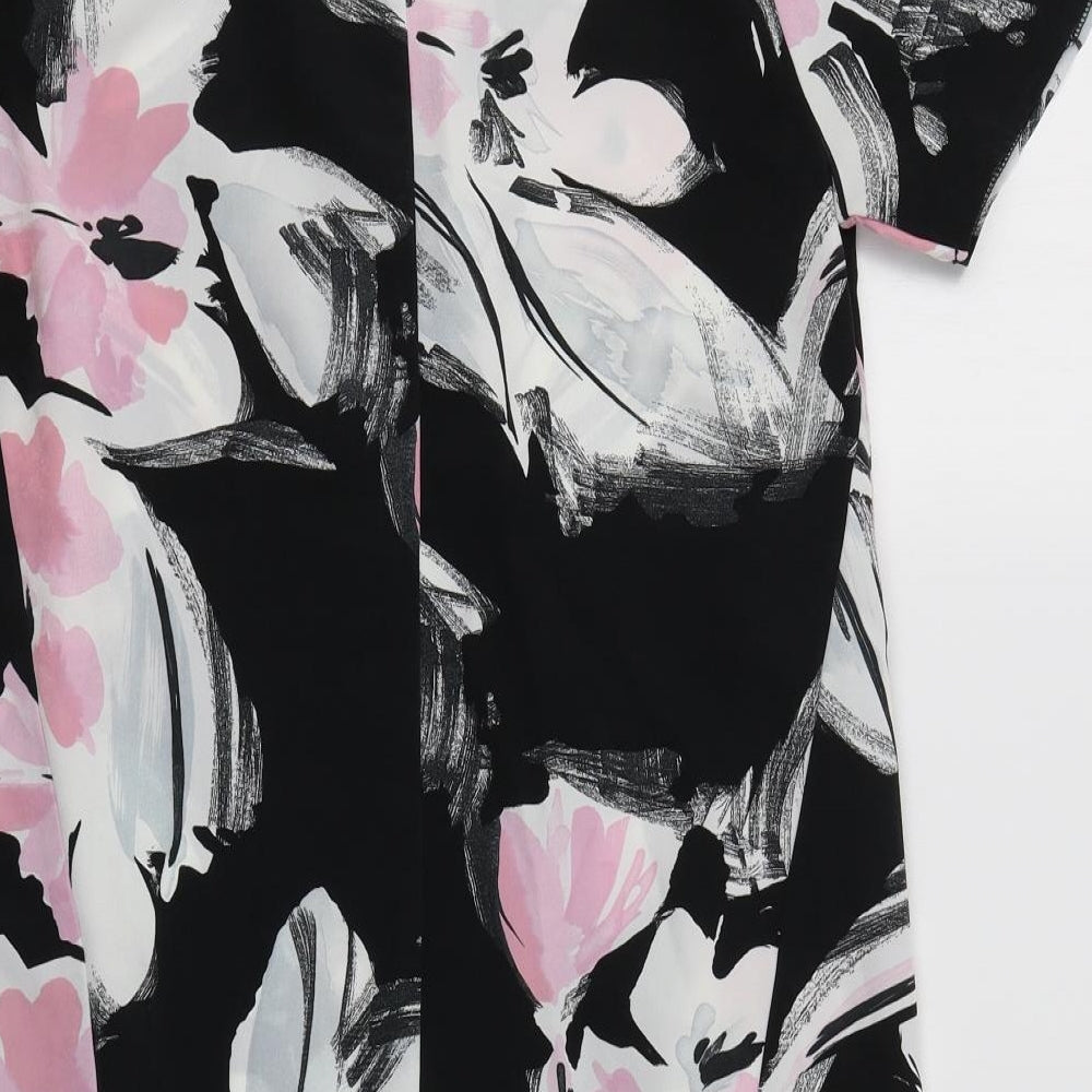 F&F Womens Black Floral Sheath Size 8