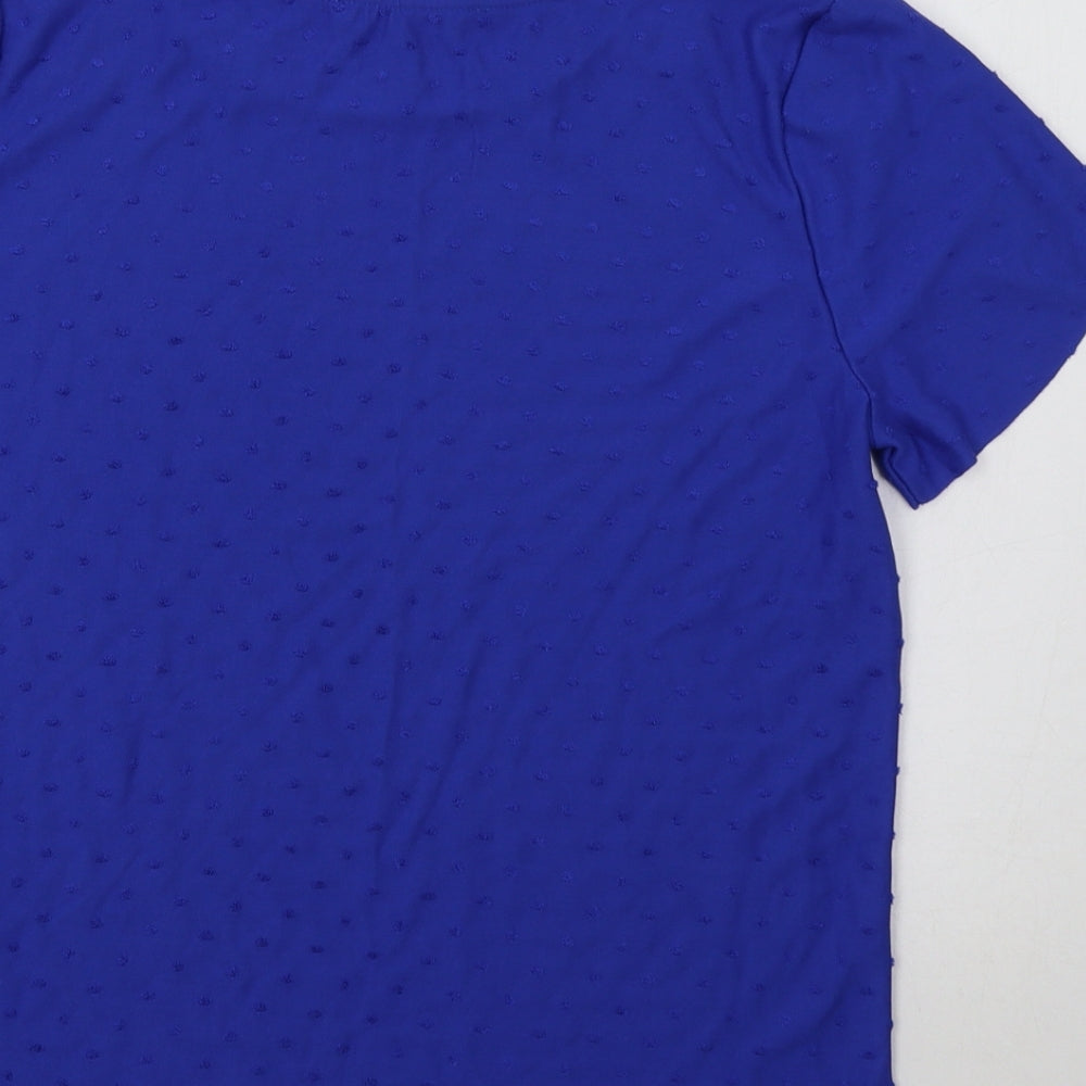 Marks & Spencer Womens Blue Polka Dot Basic Blouse Size 10