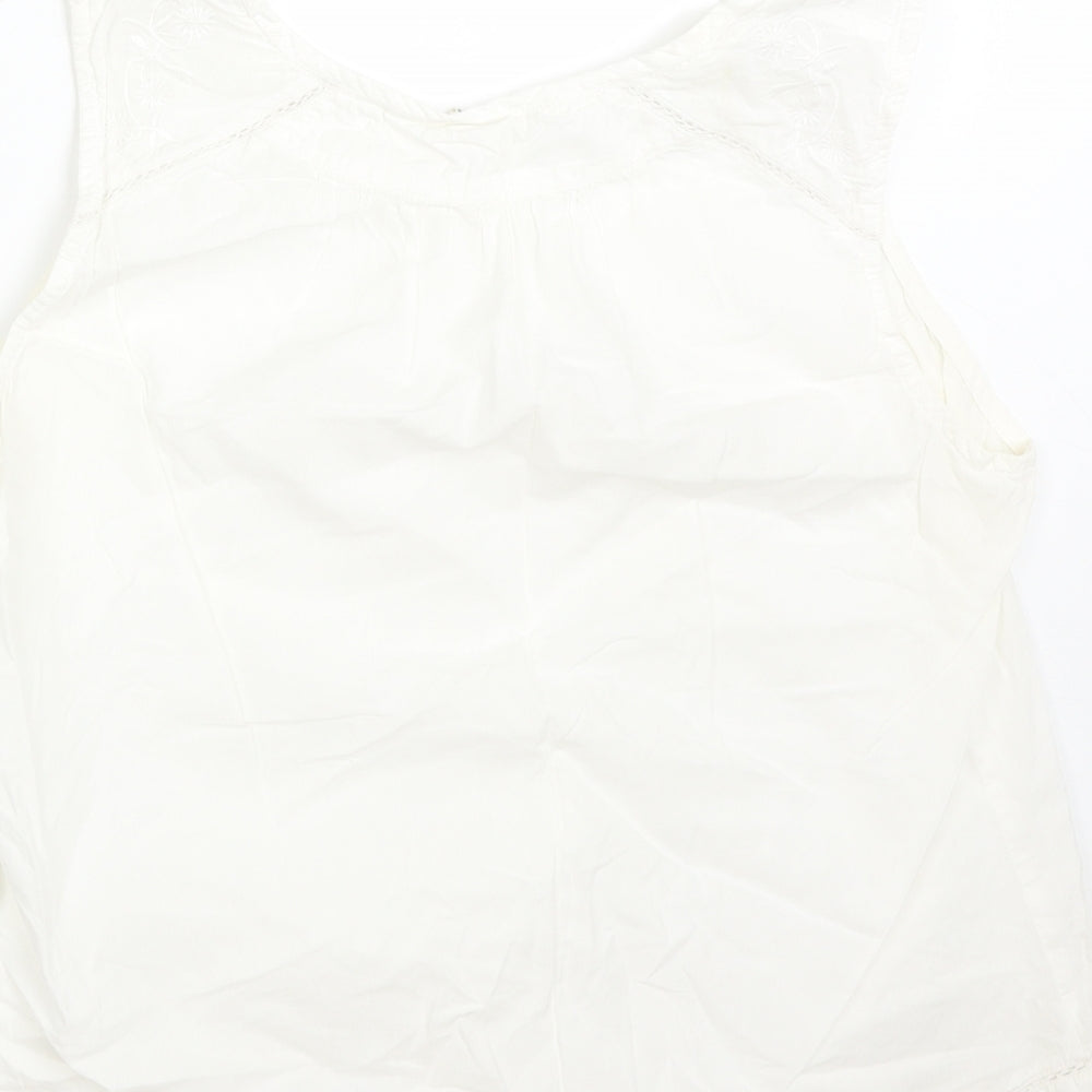 MISTRAT Womens White Basic T-Shirt Size 14