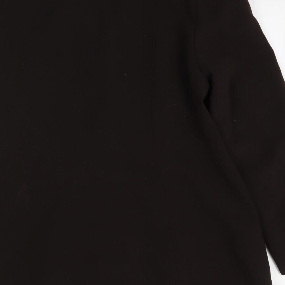 Meico Womens Brown Overcoat Blazer Size 14