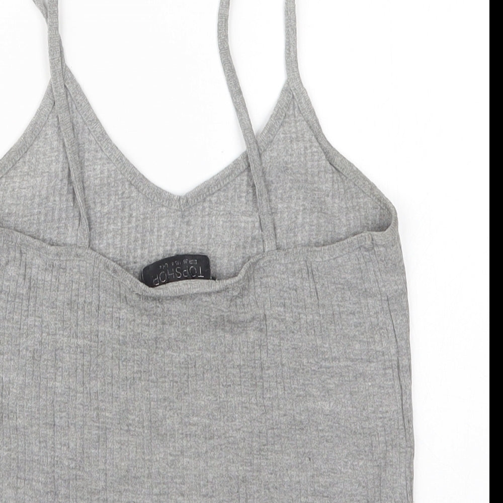 Topshop Womens Grey Basic T-Shirt Size 8