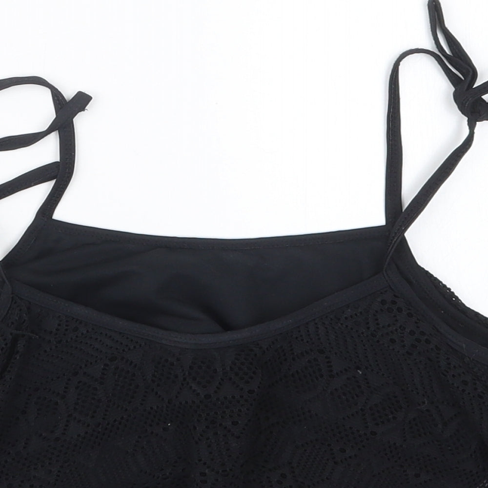 Primark Womens Black Cropped T-Shirt Size 10
