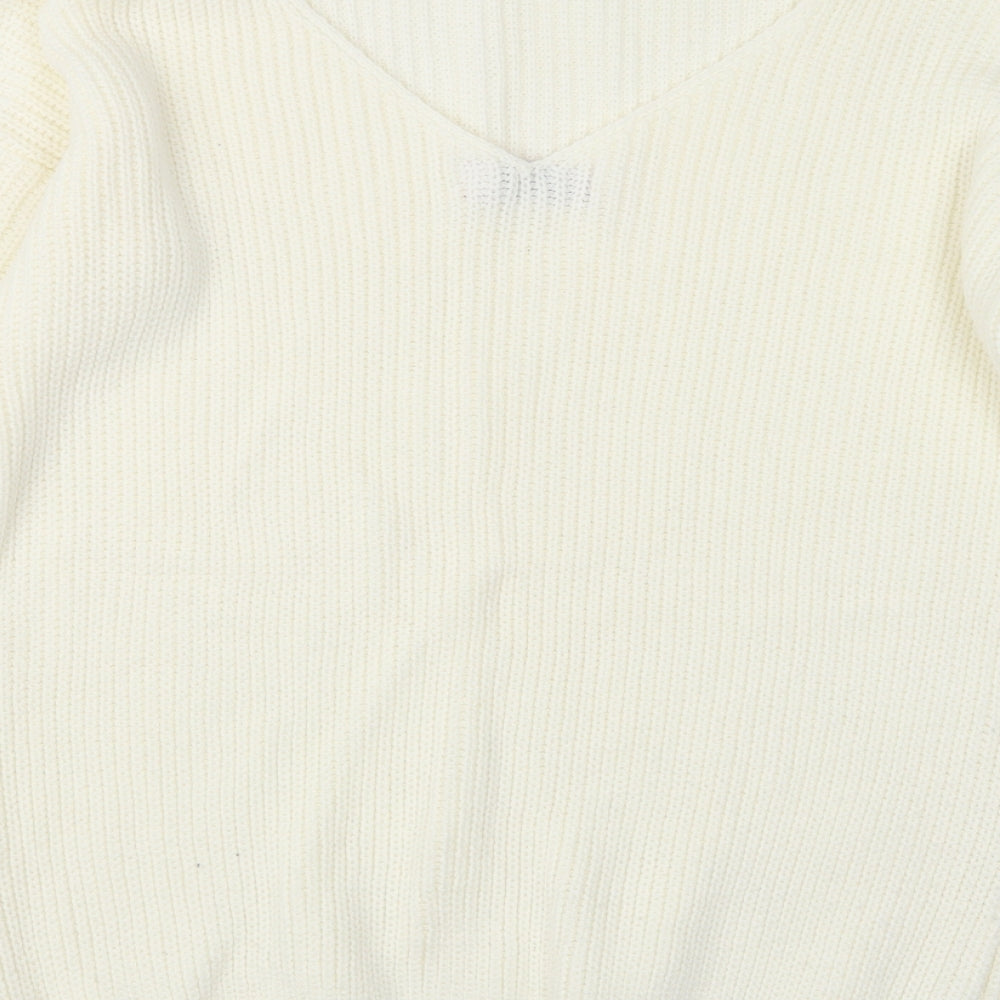 Boohoo Womens Ivory Knit Pullover Jumper Size S