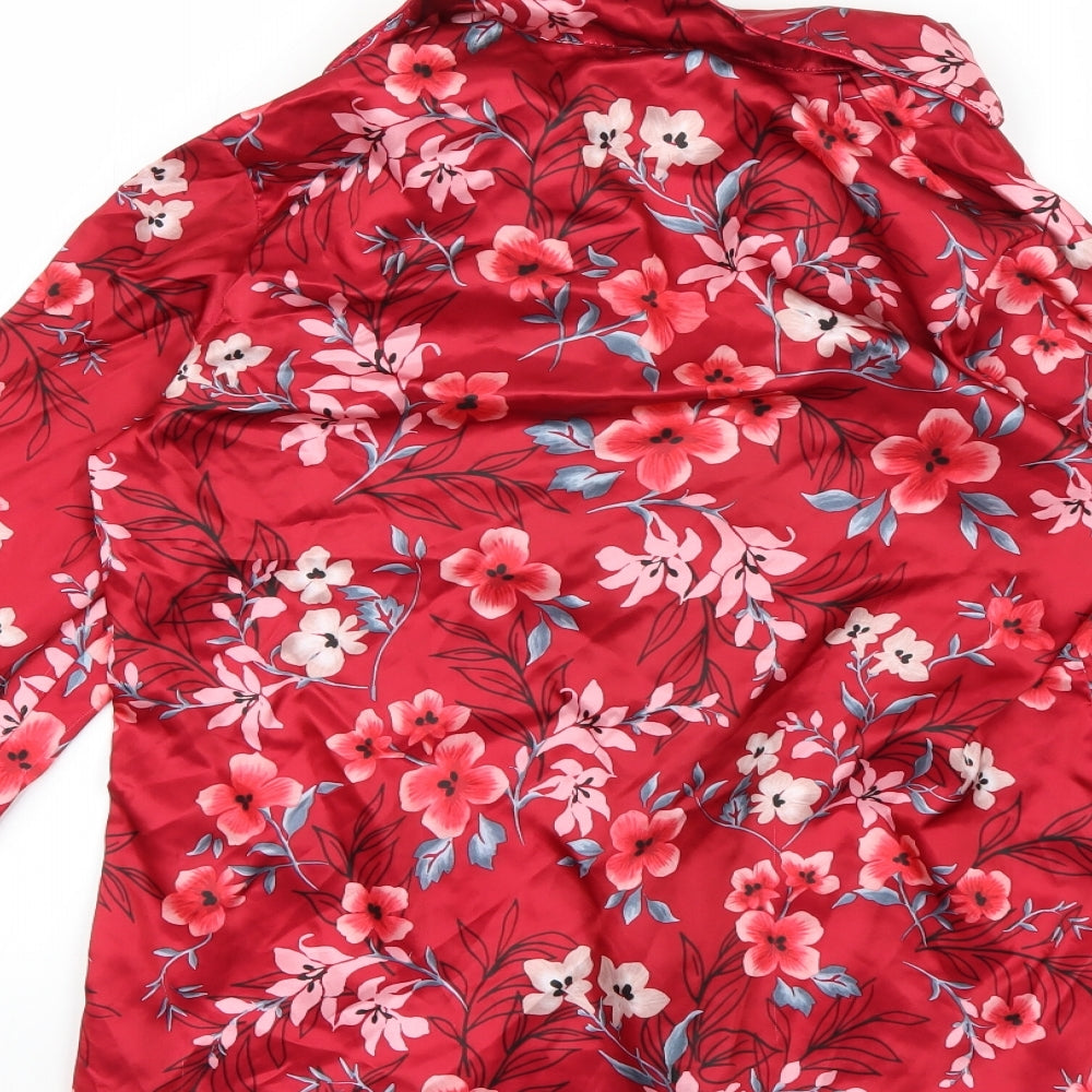 boux Womens Red Floral Top Pyjama Top Size 10