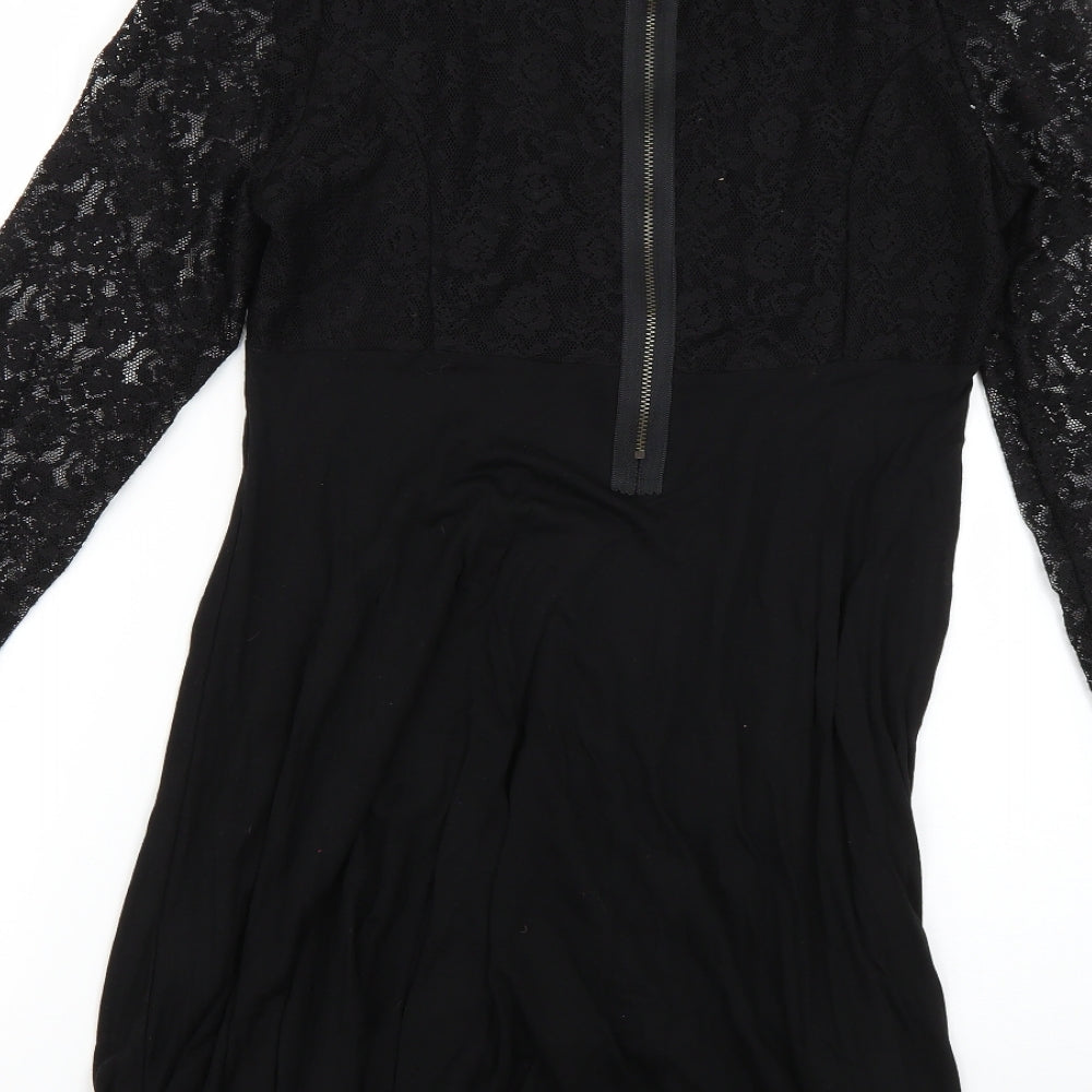 Papaya Womens Black Fit & Flare Size 12