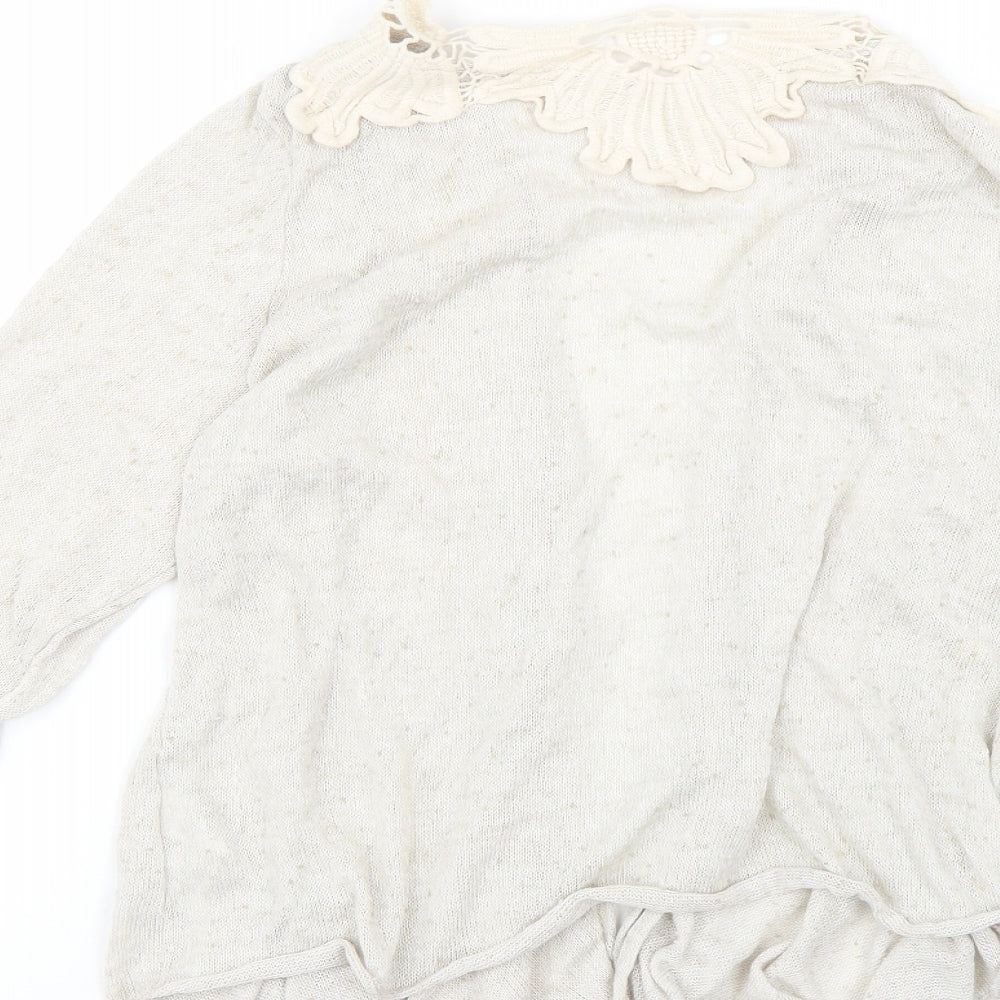 Per Una Womens Beige Cardigan Jumper Size 18