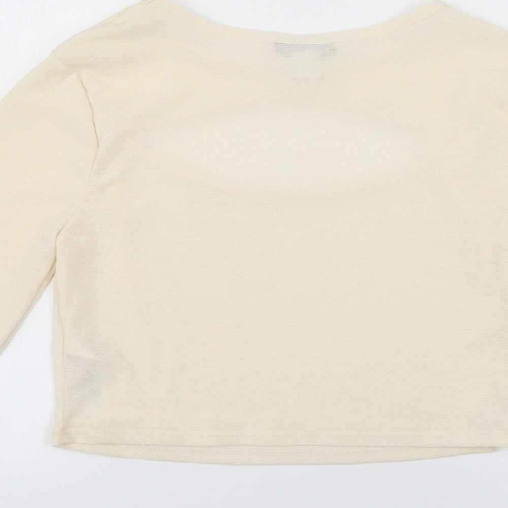 Topshop Womens Beige Basic T-Shirt Size 14