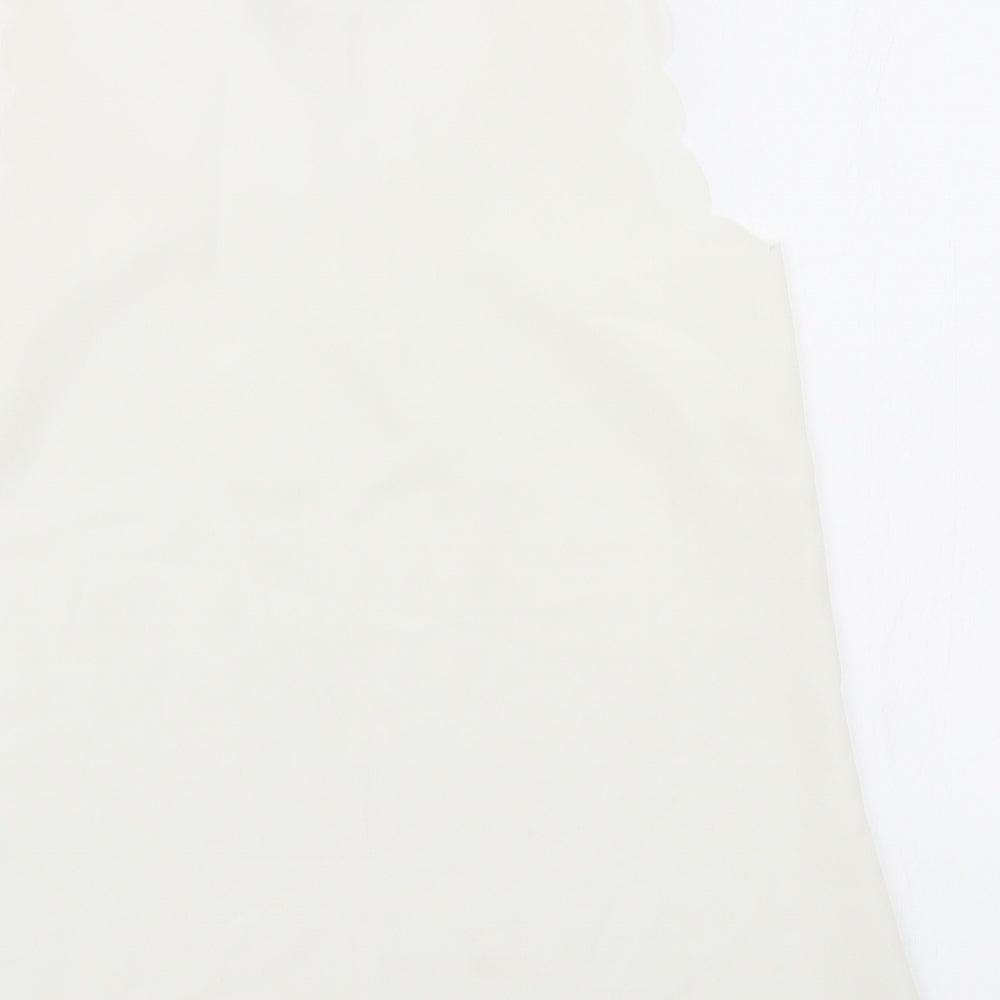 OPasis Womens Ivory Basic Blouse Size 10 - Scalloped hem