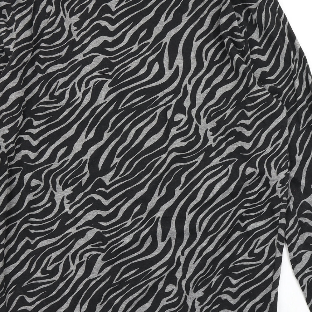NEXT Womens Black Animal Print Basic T-Shirt Size S