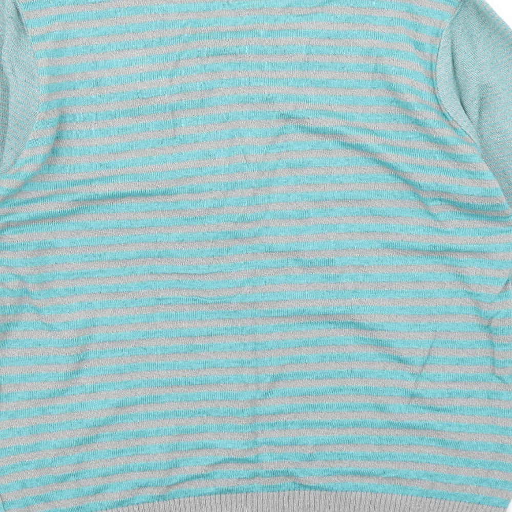 Per Una Womens Black Striped Knit Pullover Jumper Size 12