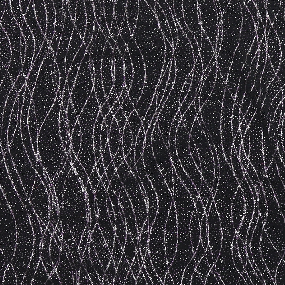 M&Co Womens Black Striped Basic T-Shirt Size 16