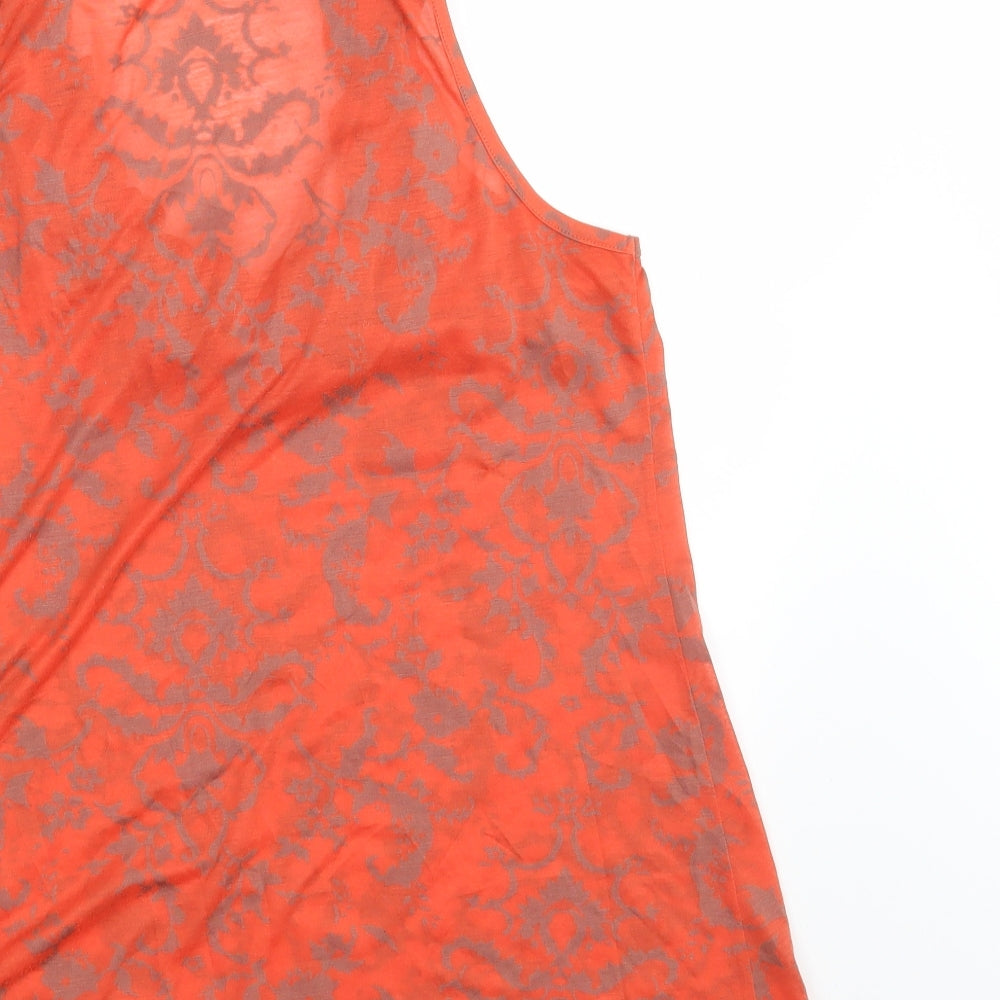 Testament Womens Orange Paisley Basic Blouse Size M