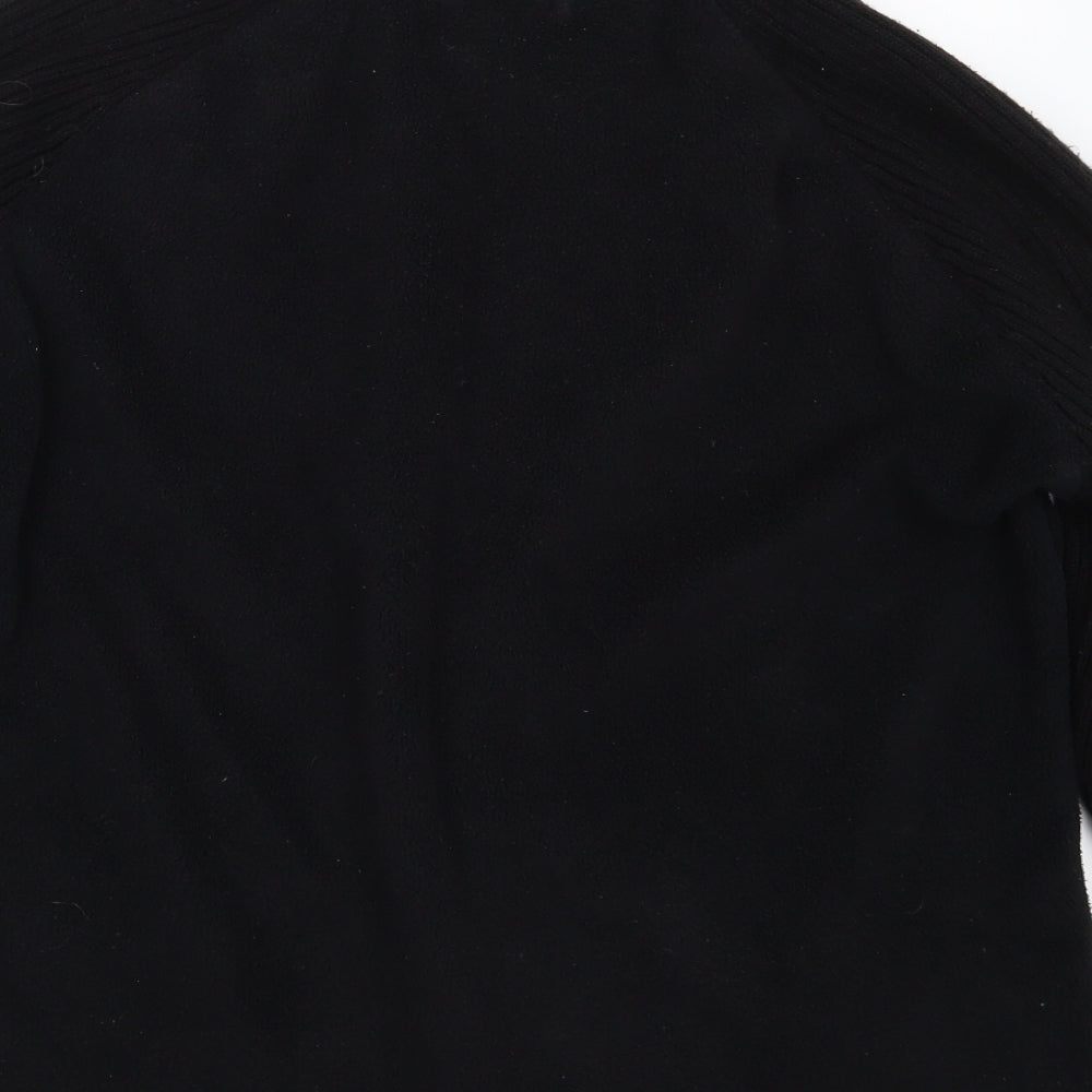 M & Co. Mens Black Knit Full Zip Jumper Size L