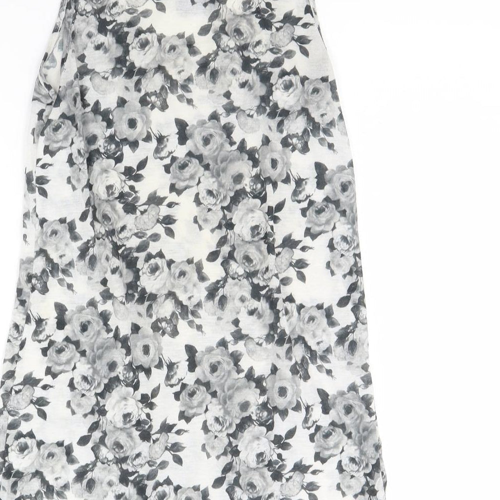 Topshop Womens Grey Floral Basic Tank Size 10
