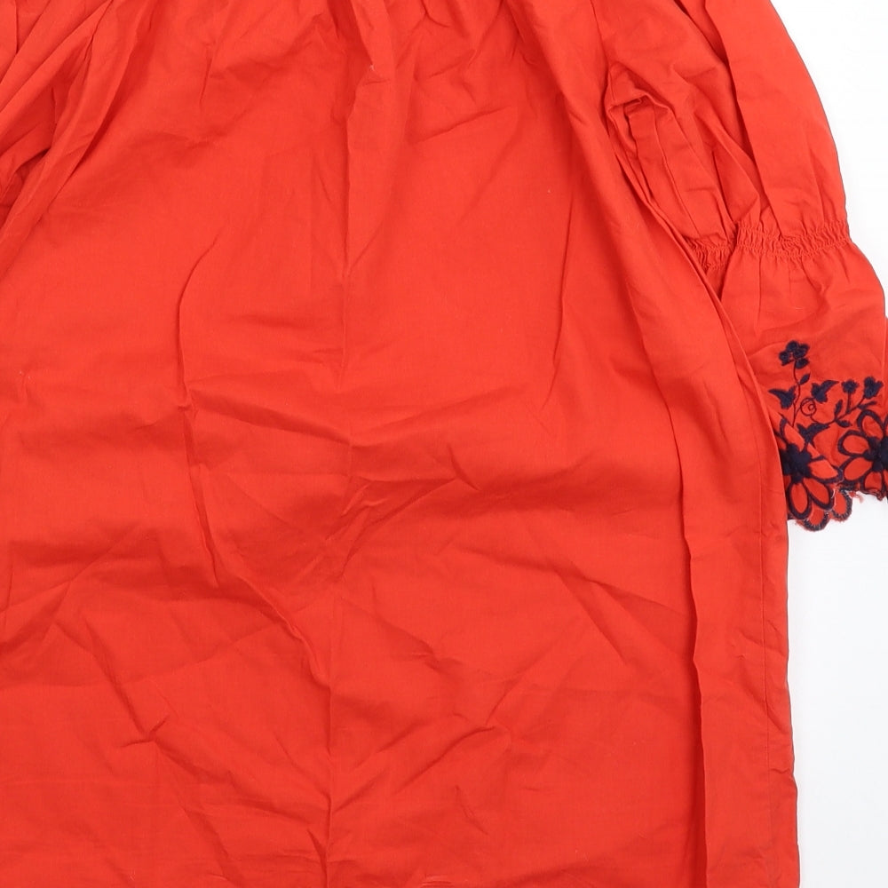 Papaya Womens Red Basic Blouse Size 8