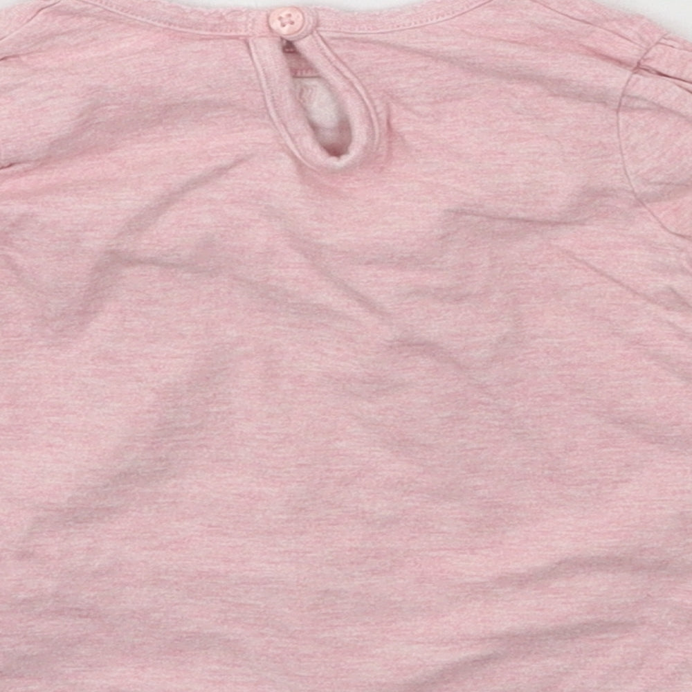 George Girls Pink Jacquard Basic T-Shirt Size 3-6 Months