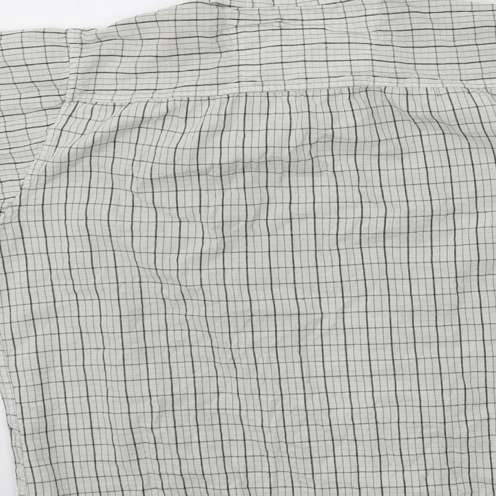 Cambridge Classics Mens Grey Plaid Button-Up Size L