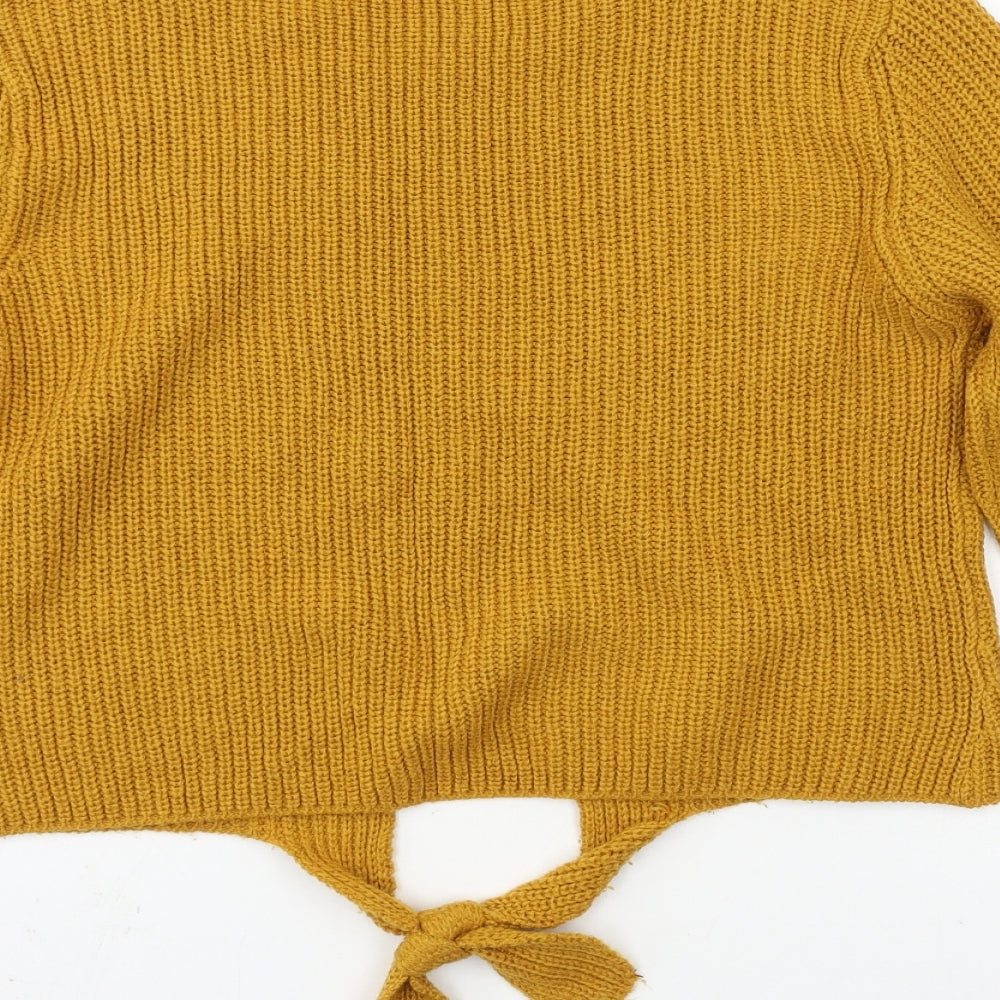 Select Womens Yellow Knit Pullover Jumper Size 14
