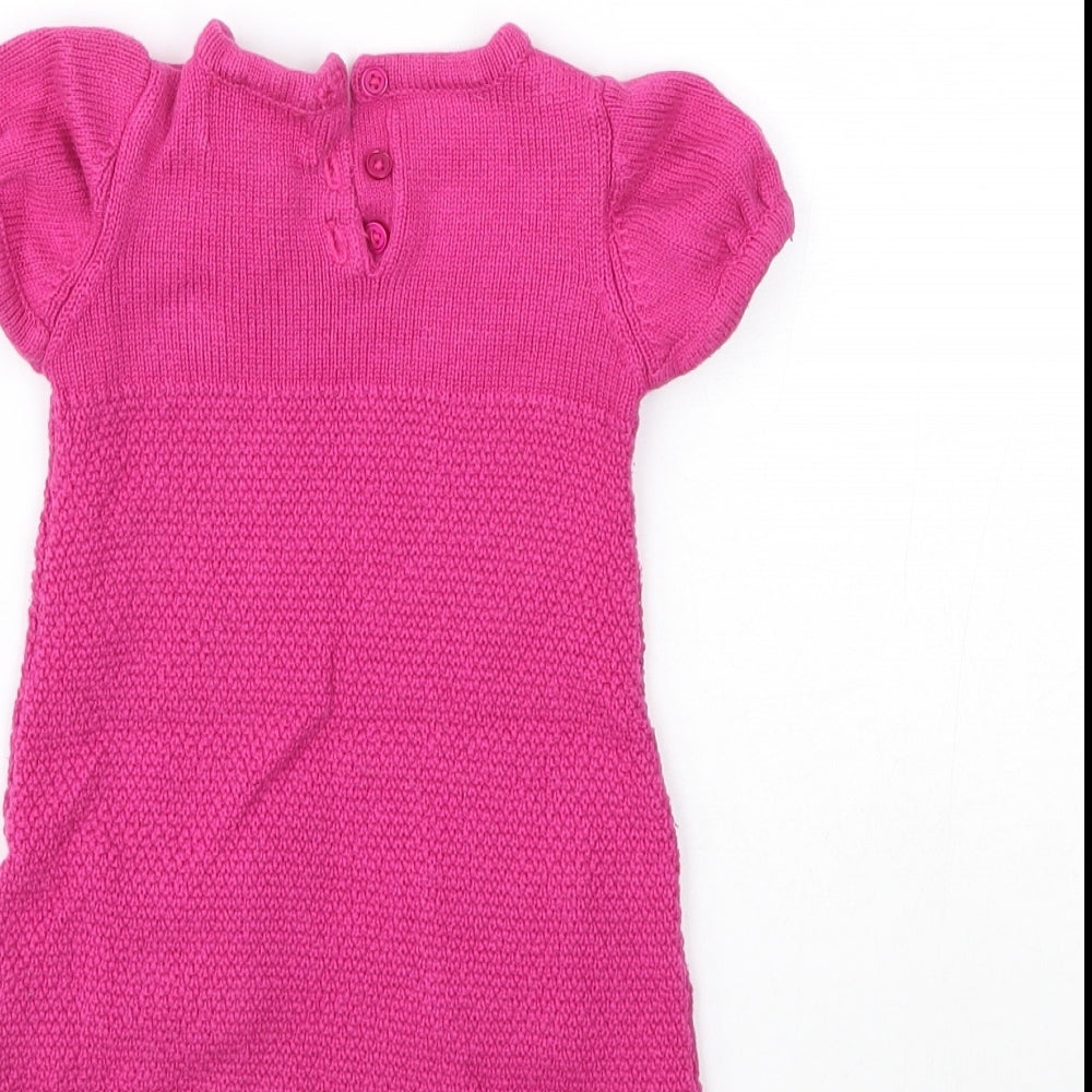 HEIRLOOM Girls Pink Geometric Jumper Dress Size 12 Months