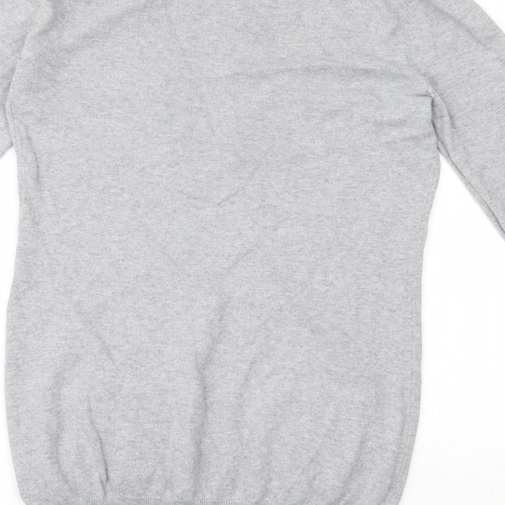 INTERNACIONALE Womens Grey Geometric Pullover Jumper Size 12