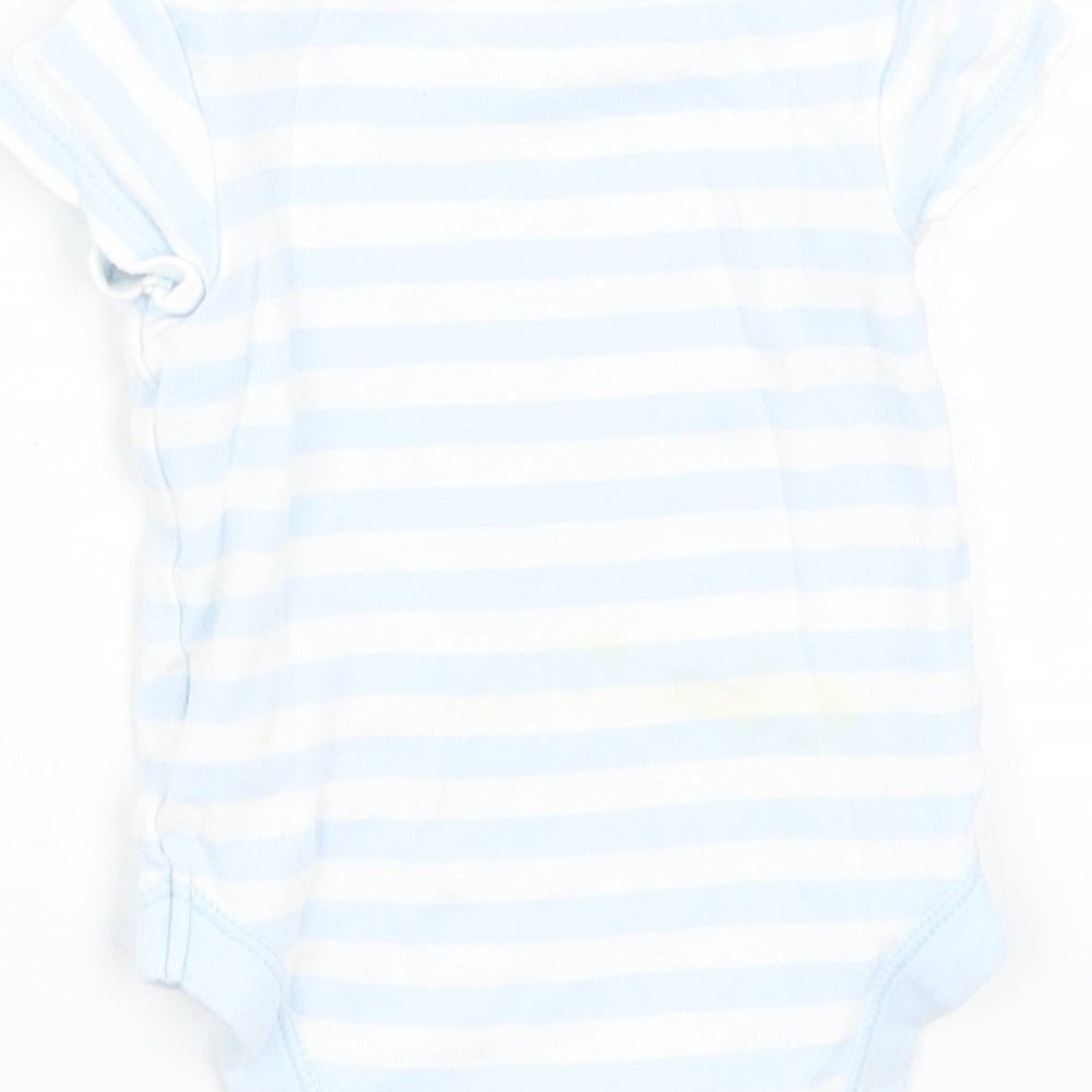 Marks & Spencer Baby Blue Striped Romper One-Piece Size 0-3 Months