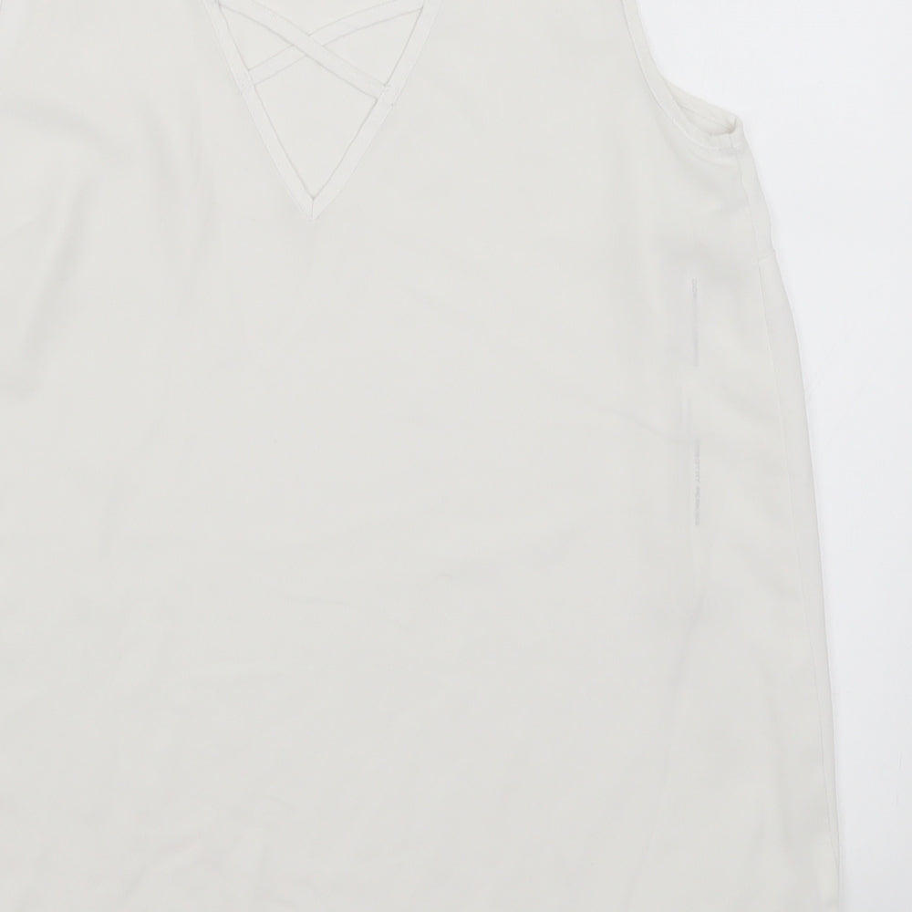 Dorothy Perkins Womens White Basic Tank Size 8