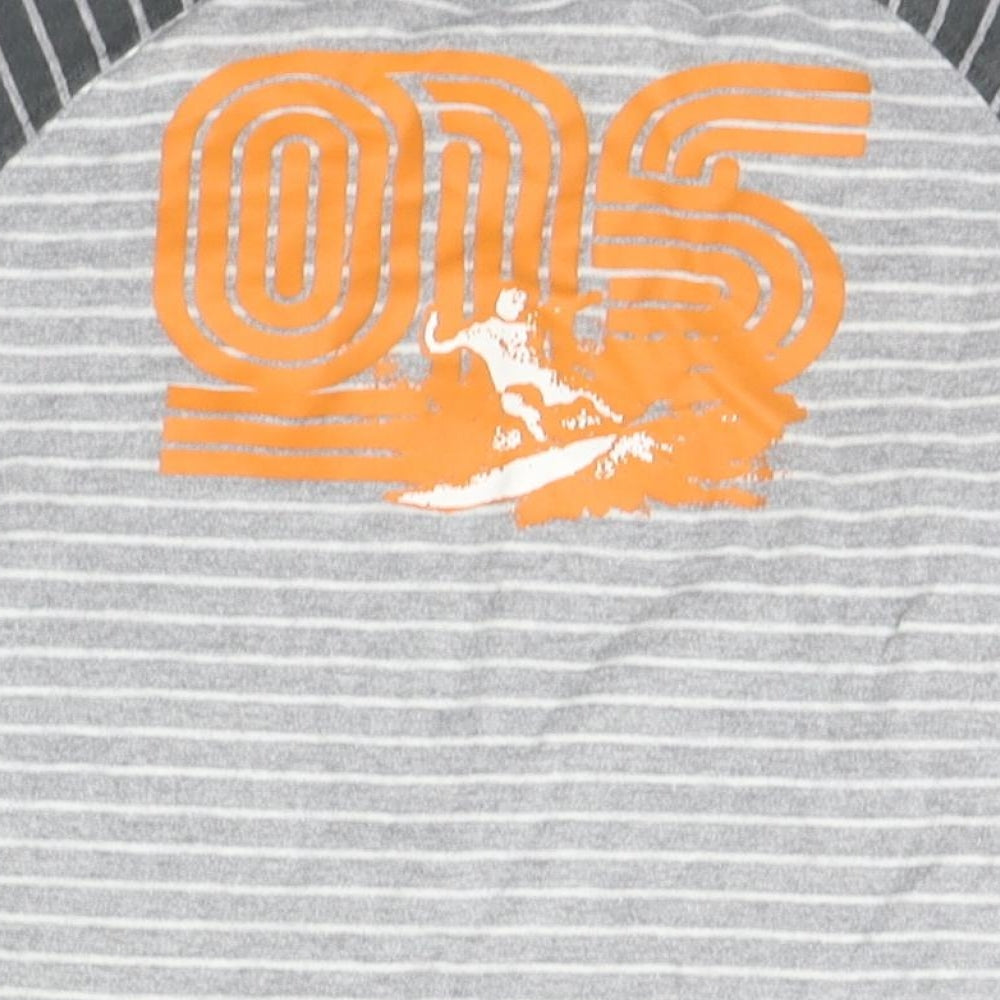 ETHAUSTIN Boys Grey Striped Basic T-Shirt Size 3-4 Years