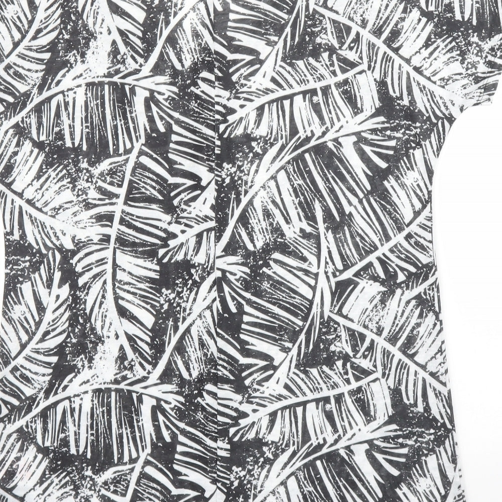 Peacocks Womens Black Floral Basic T-Shirt Size 10