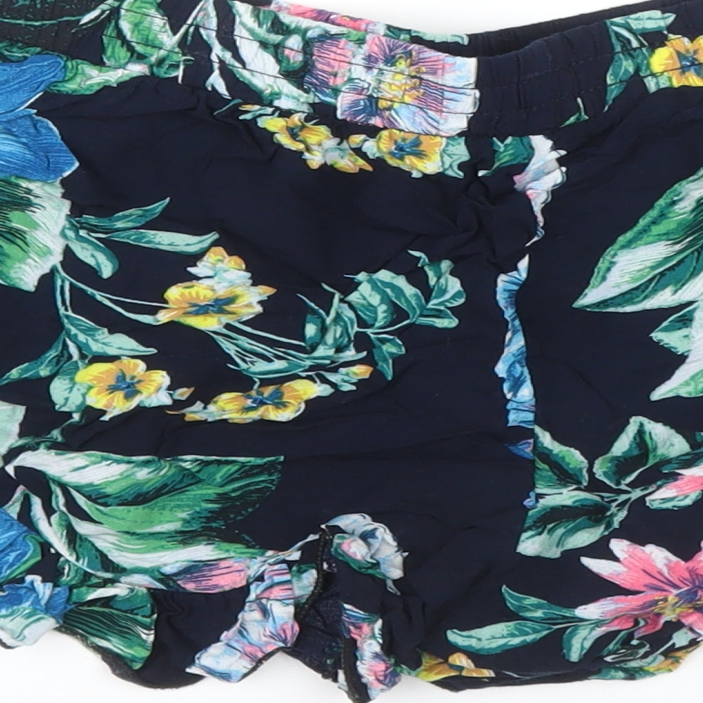 Preworn Womens Blue Floral Cut-Off Shorts Size XL